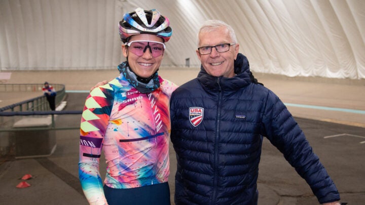 Chloe Dygert is very happy to be back on the track and working with USA Cycling Endurance coach Gary Sutton.