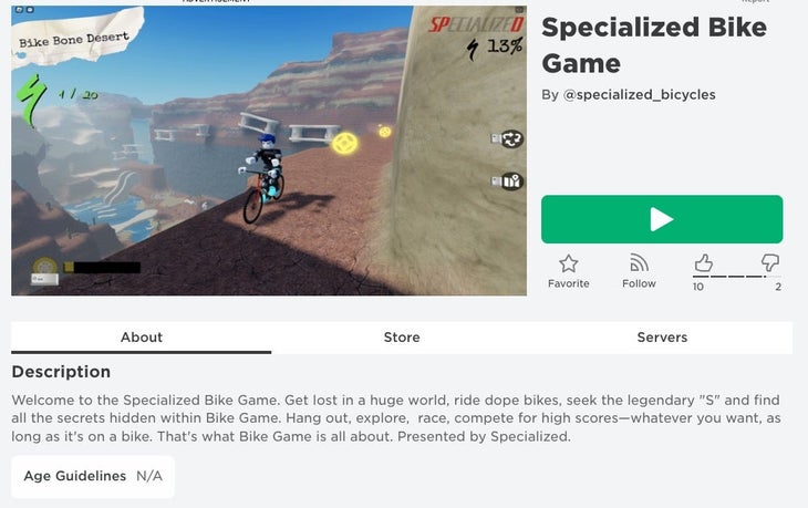 Specialized has created a Roblox bike experience - and it's