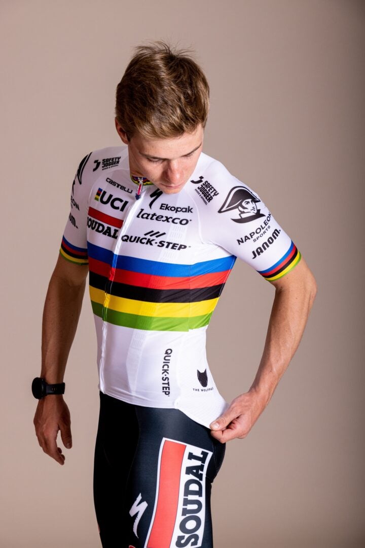 Remco Evenepoel reveals 2023 Soudal Quick-Step rainbow jersey