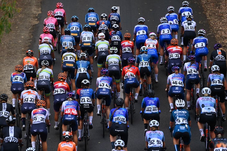 Women's peloton at the Tour Down Under