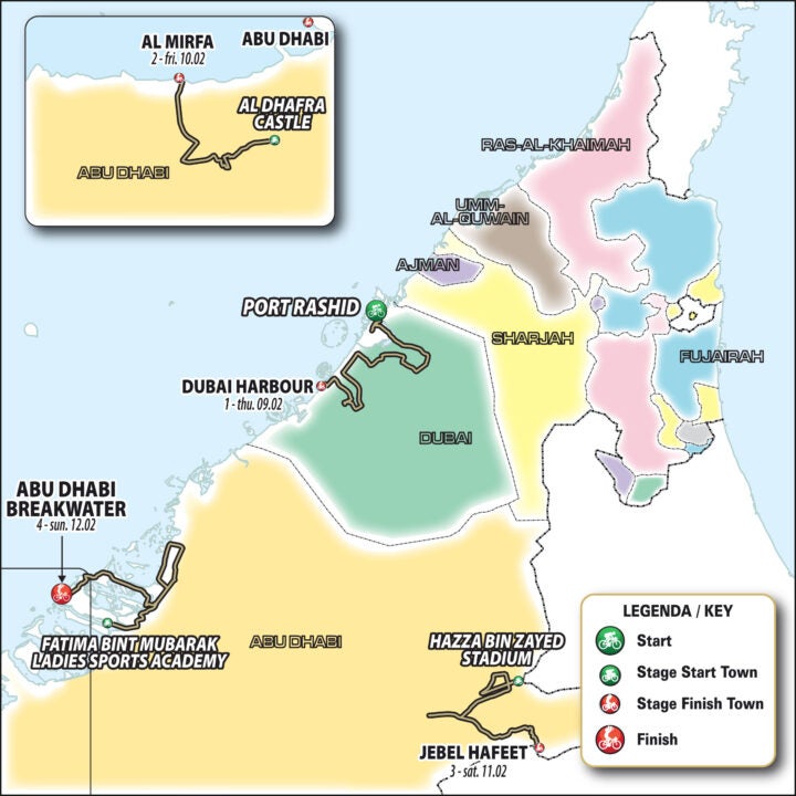 Route of the women's UAE Tour