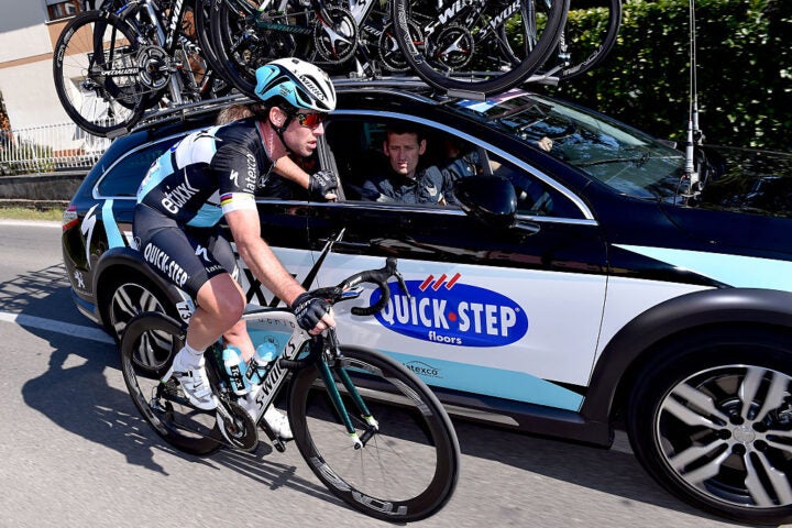 Mark Cavendish and Rolf Aldag at the 2015 Tirreno-Adriatico
