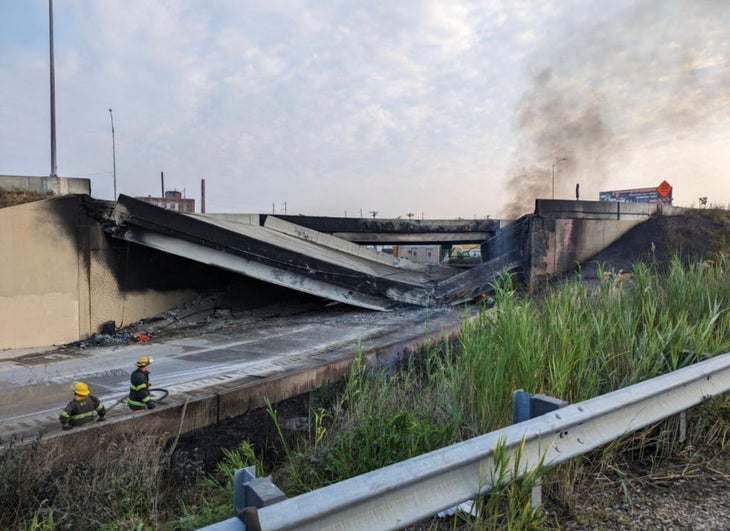 Section Of I-95 In Philadelphia Collapses After Tanker Fire urbanist update