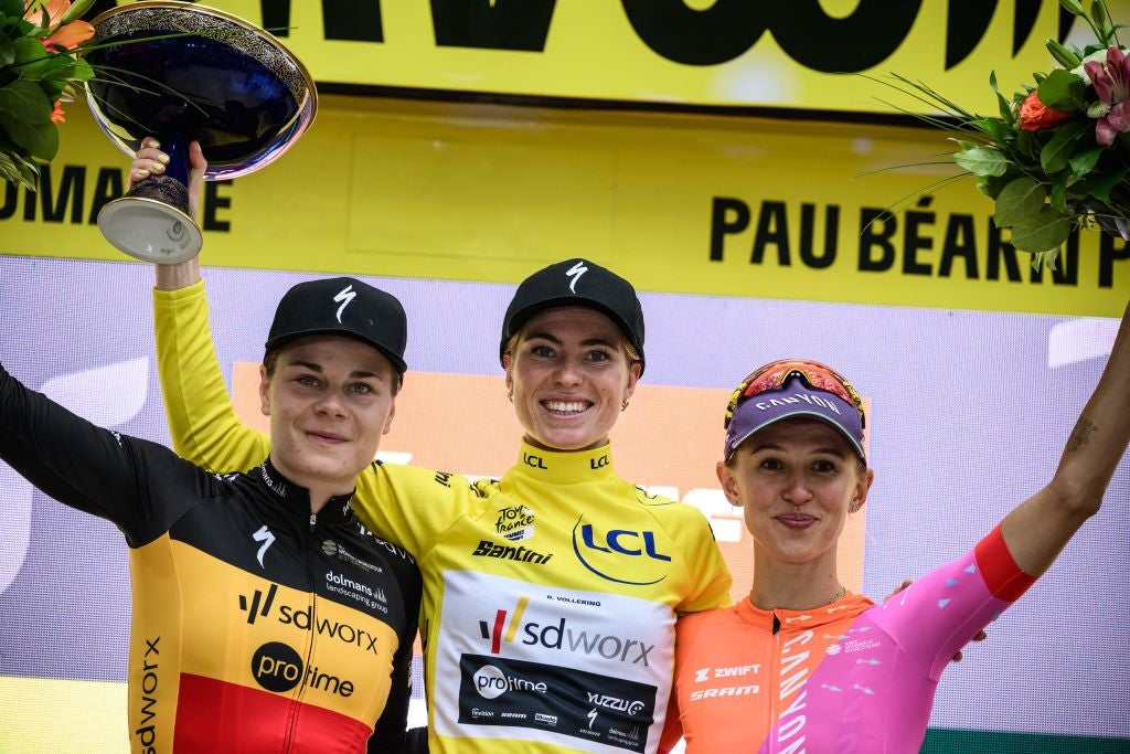'I still can't believe it': Demi Vollering leads home Tour de France ...