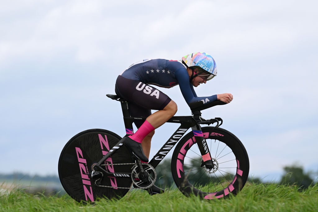 American Chloé Dygert shakes off illness to win world time trial title