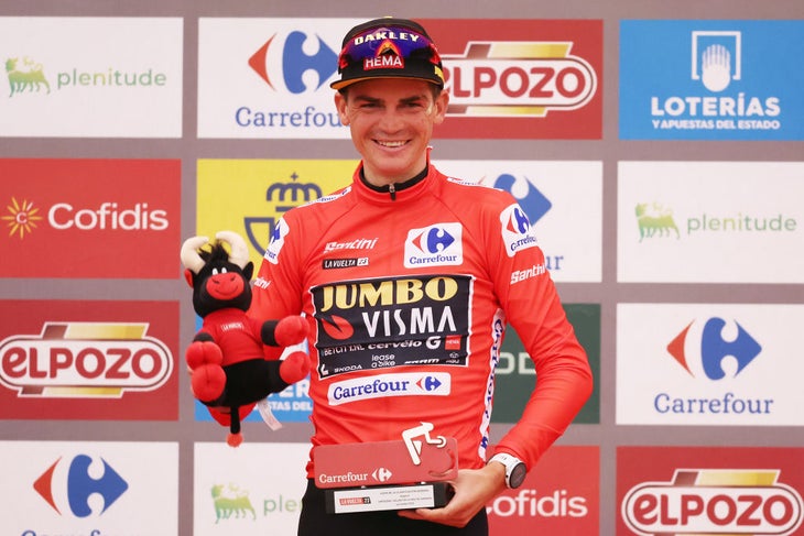 Champagne toasts, media storm: Here's everything Sepp Kuss did in his first  day in the Vuelta a España leader's jersey - Velo