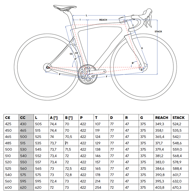 Pinarello store bike sizes