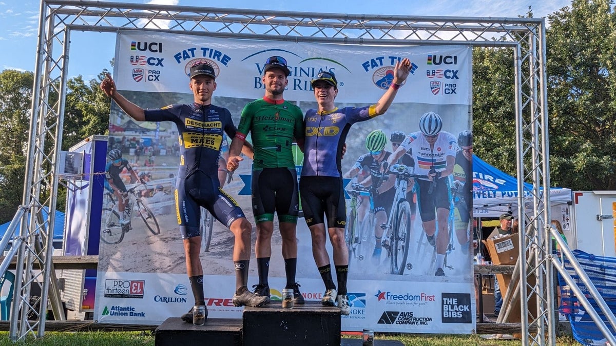 Loris Rouiller wins exciting three-up sprint at Virginia’s Blue Ridge Go Cross while Maghalie Rochette cruises to victory