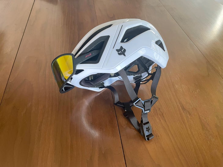 Fox Crossframe Pro helmet review glasses placement