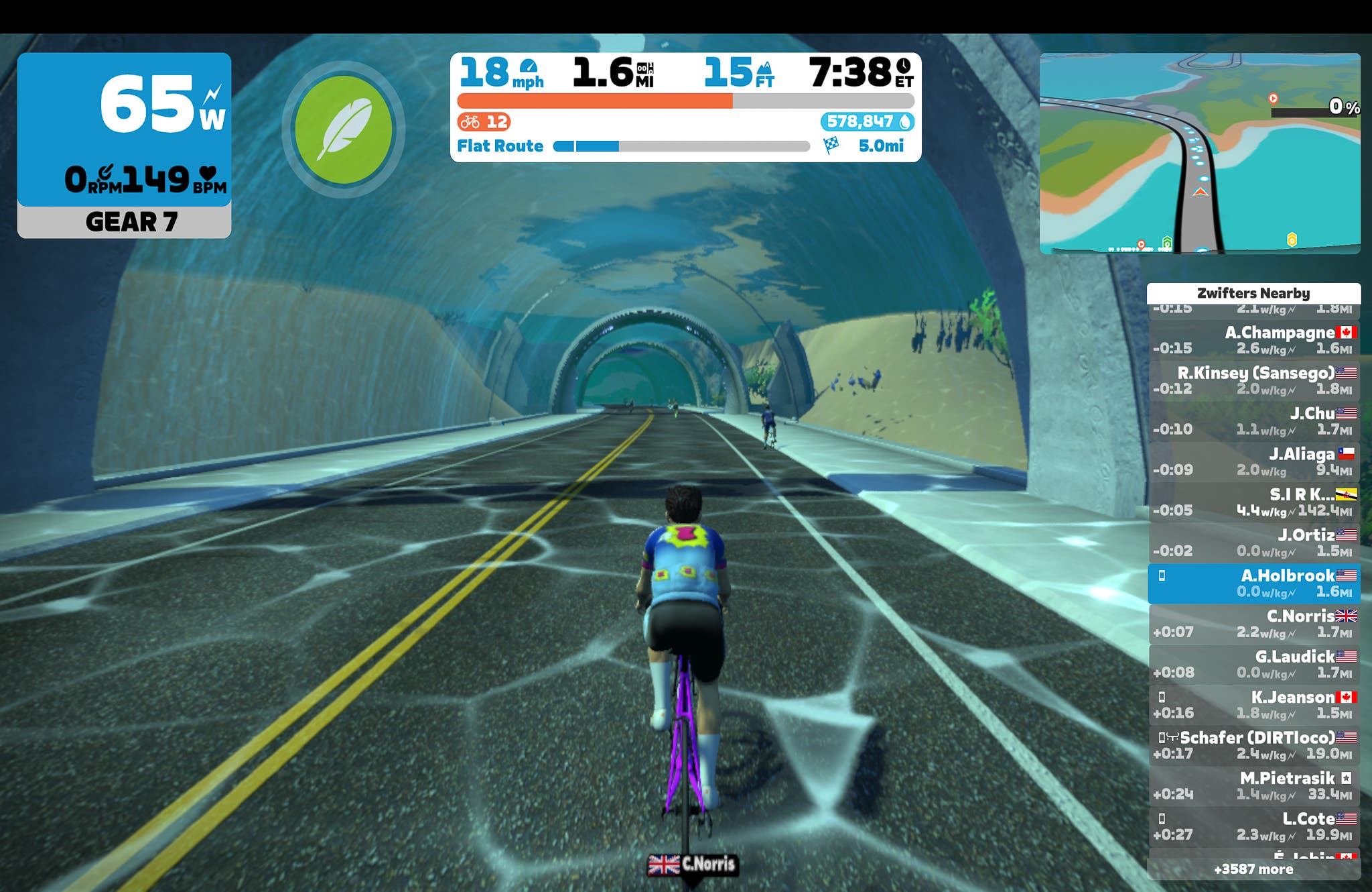 Zwift virtual shifting screenshot