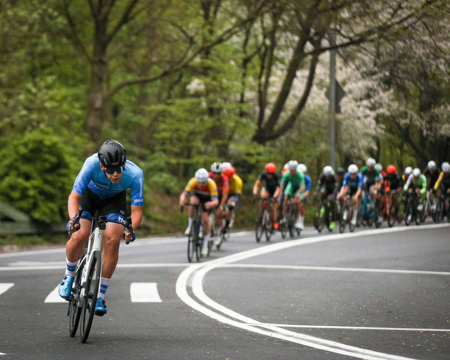 Enzo Edmonds off the front of a race.