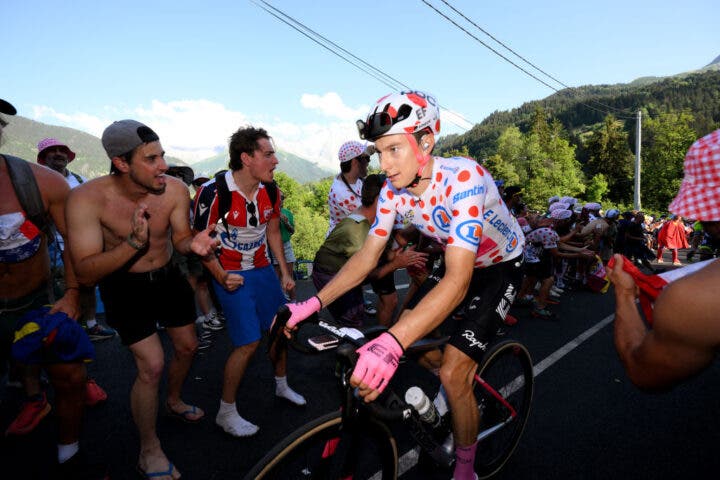 Neilson Powless had two stints in the polka-dot jersey