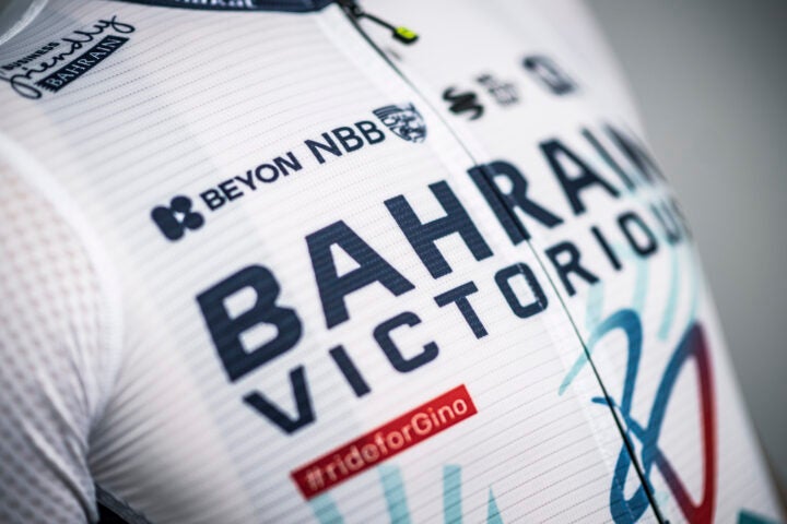 Bahrain-Victorious honors Gino Mader with #rideforgino on the new jersey