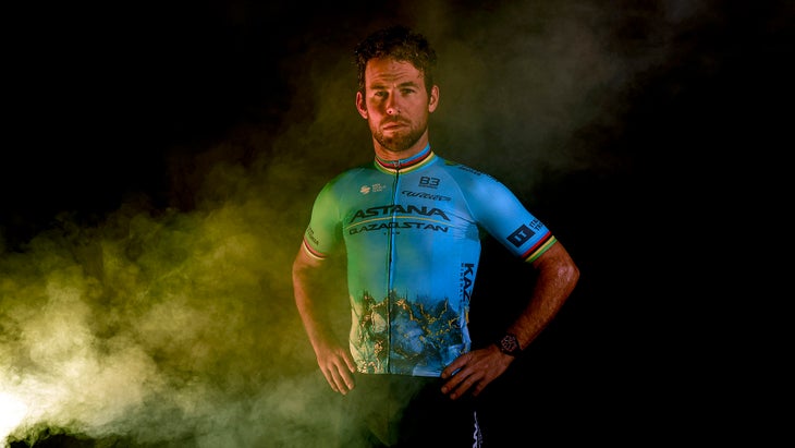 Mark Cavendish in the Astana 2024 team colors.