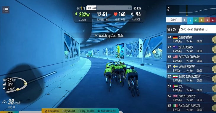 MyWhoosh Zach Nehr in the pack (Cat 1)