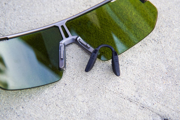 Shimano Technium L cycling sunglasses review nose bridge