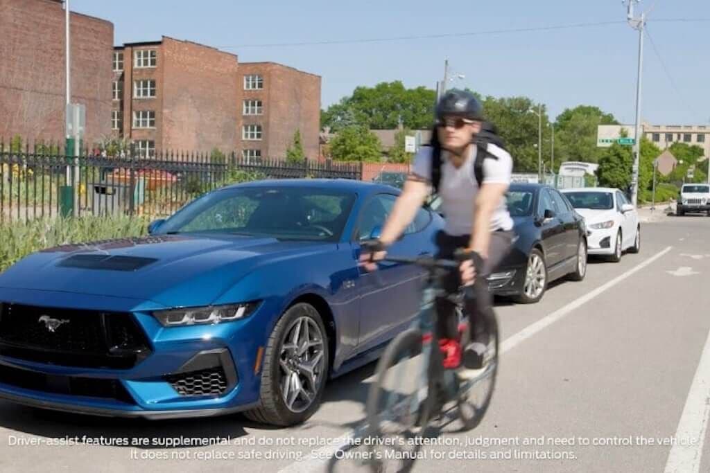 ford mustang safe exit assist video