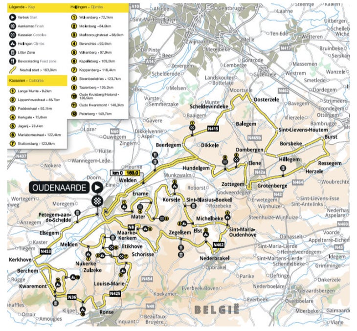 route of tour of flanders 2023