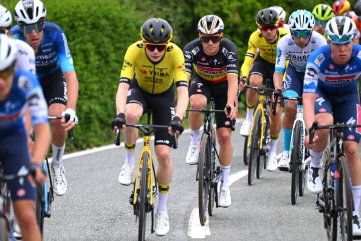 Tour de France rivals Vingegaard and Evenepoel both crashed at the Itzulia Basque Country.