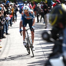 Romain Bardet of France and Team dsm-firmenich PostNL competes in the chase group while fans cheer during the 110th Liege - Bastogne - Liege 2024, Men's Elite a 254.5km one day race from Liege to / #UCIWT / on April 24, 2024 in Liege, Belgium. (Photo by Dario Belingheri/Getty Images)