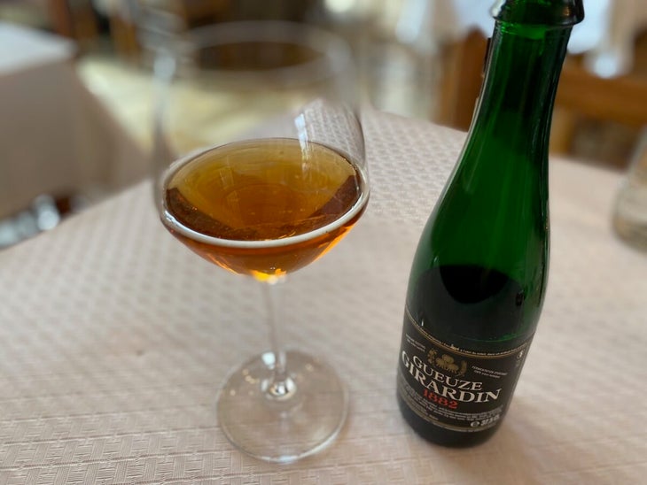 A 'gueuze' Lambic beer is aged longer, and produces a richer taste. 