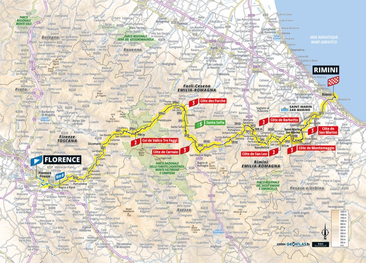 Tour de France 2024 stage 1 map