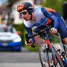 Eddie Dunbar of Ireland and Team Jayco AlUla sprints during the 77th Tour De Romandie 2024 - Prologue a 2.28km individual time trial stage from Payerne to Payerne / #UCIWT / on April 23, 2024 in Payerne, Switzerland. (Photo by Luc Claessen/Getty Images)