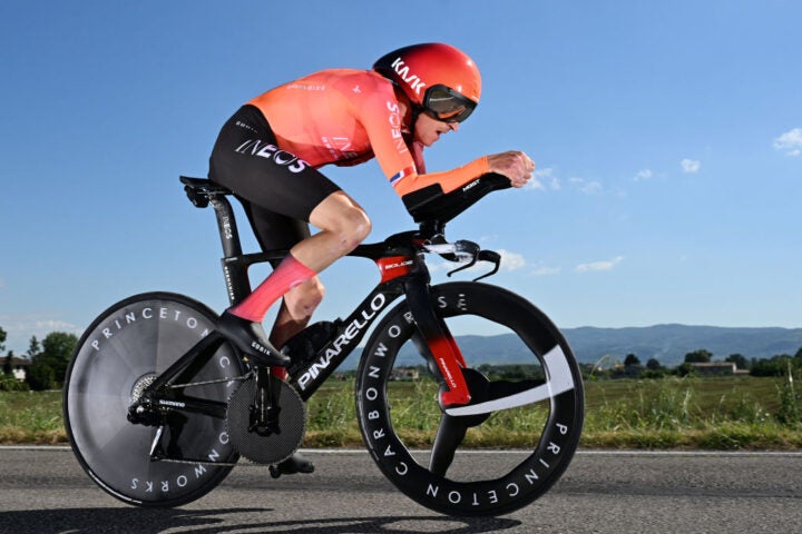 Geraint Thomas was reported to be rolling a 66T single chainring at the Giro d'Italia TT.