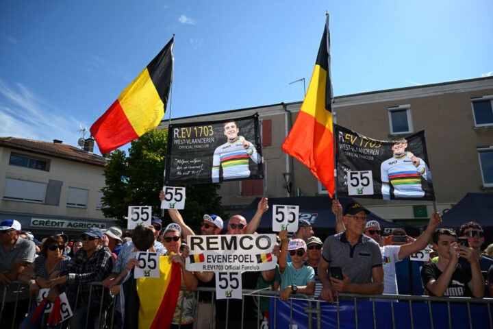The Remco fan club is out in force at the Critérium du Dauphiné