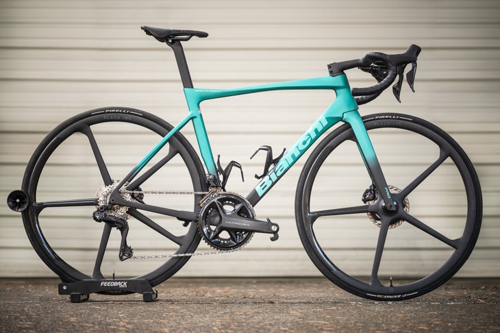 Black Inc Five wheelset on a bianchi specialissima