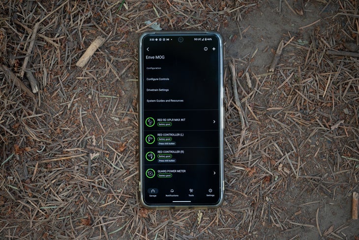 SRAM AXS app screen