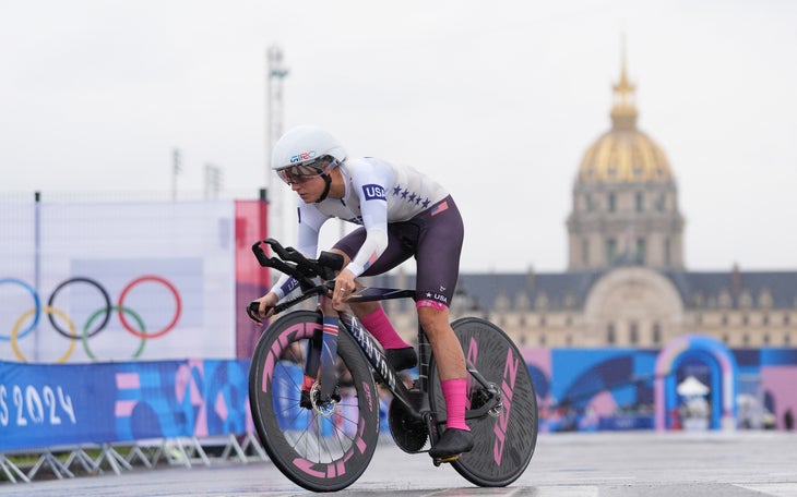 Chloe-Dygert-at-2024-Olympics-time-trial-canyon-mach574-bike