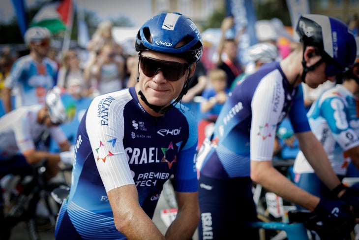 Chris Froome (Israel-Premier Tech) at the start of stage one of the Arctic Race of Norway 2024 in Bødo, Norway. (Photo by Shane Stokes)