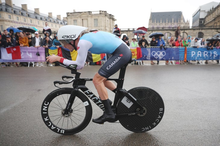 Derek-Gee-on-Factor-hanzo-tt-bike-2024-olympic-individual-time-trial