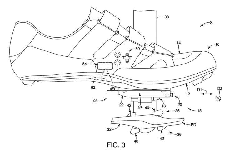 shimano patent auto adjust cleat position electronic cycling shoe