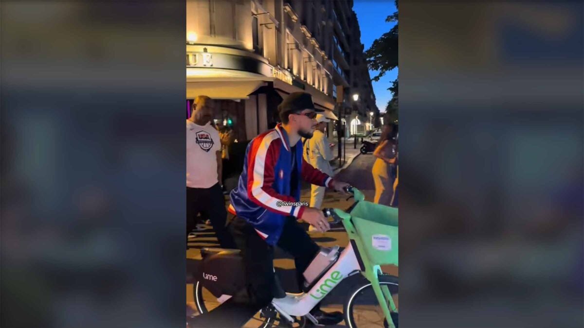 Devin Booker rides with Lime Bike Share in Paris and wins Olympic medal