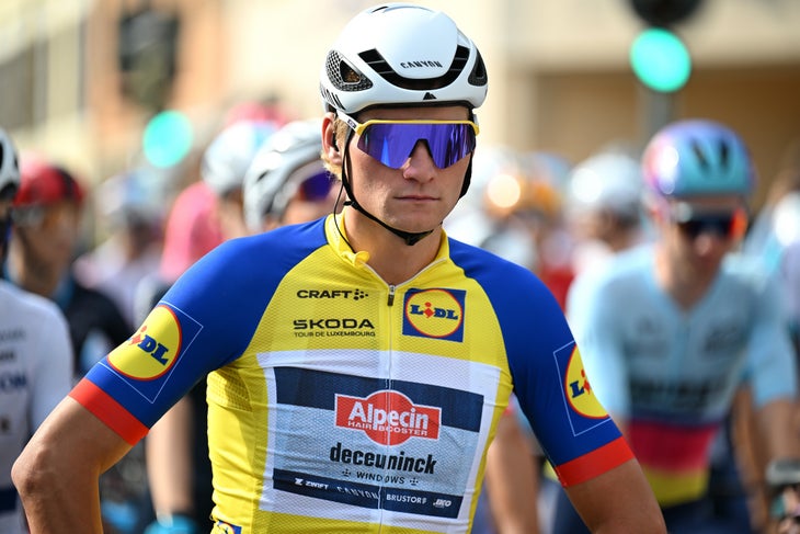 Van der Poel on his world championship form: 'I'm doing well' 3 MERSCH, LUXEMBOURG - SEPTEMBER 22: Mathieu Van Der Poel of The Netherlands and Team Alpecin-Deceuninck - Yellow Leader Jersey prior to the 84th Tour de Luxembourg 2024, Stage 5 a 176.9km stage from Mersch to Luxembourg / #UCIWT / on September 22, 2024 in Mersch, Luxembourg. (Photo by Tim de Waele/Getty Images)