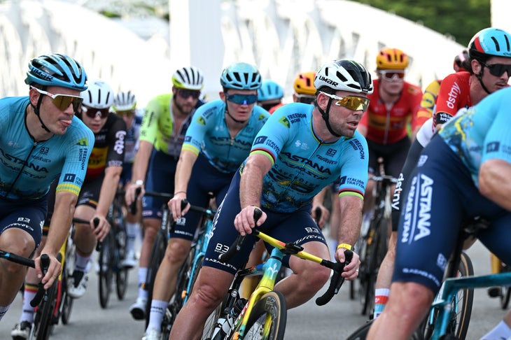 Cavendish Retires with ‘Win’ at Singapore Criterium 2 SINGAPORE, SINGAPORE - NOVEMBER 10: Mark Cavendish of The United Kingdom and Astana Qazaqstan Team competes during the 3rd Tour de France Prudential Singapore 2024 - Criterium a 57.5km one day race from Singapore to Singapore on November 10, 2024 in Singapore. (Photo by Tim de Waele/Getty Images)