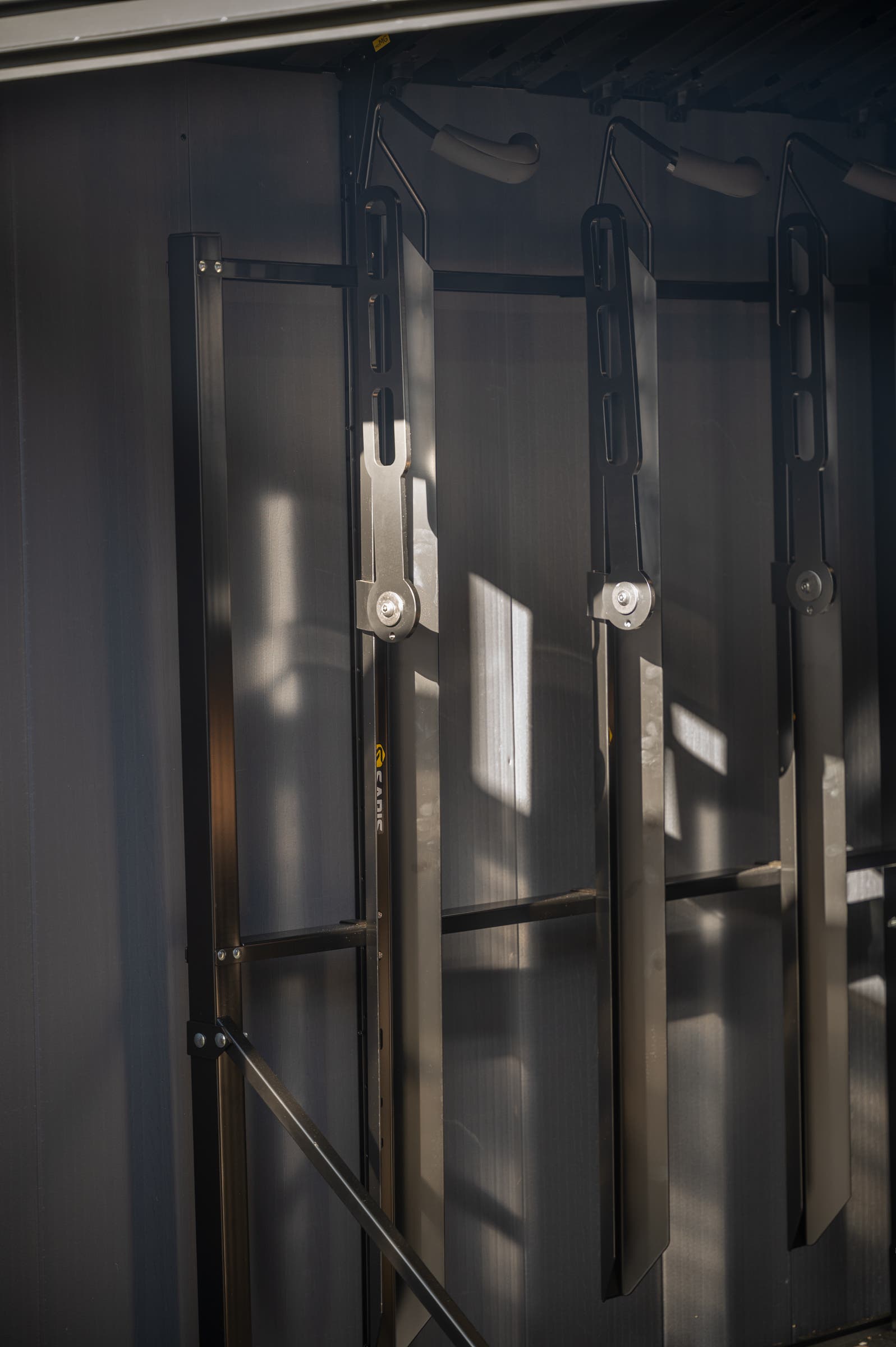 Keter Newton Plus shed with Saris rack for secure bike storage