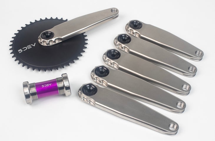 5Dev Road / Gravel / XC Titanium Cranks in 155 mm 160 length this week in tech