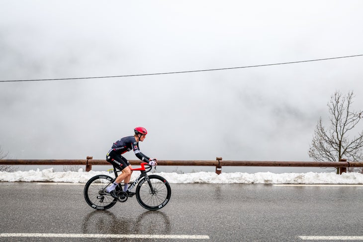Australian Michael Storer of Tudor Pro's Team Cycling in the photo during the seventh phase of the 83rd edition of the Cycling race of Paris-Nice, 147.8 km from Nice to Auron, in France, Saturday 15 March 2025. Photo by Belga David Pintens (photo by David Pintenns / Belgian Maga / Belgian via AFP)