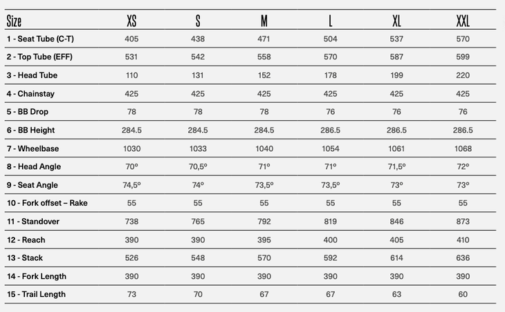 Orbea Denna gravel e bike geometry chart