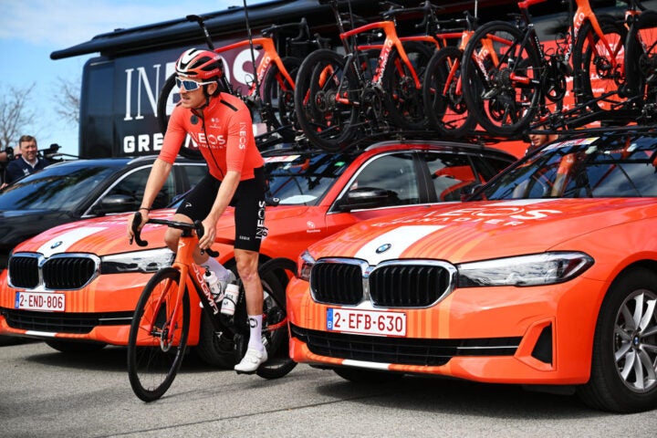 Geraint Thomas during a race
