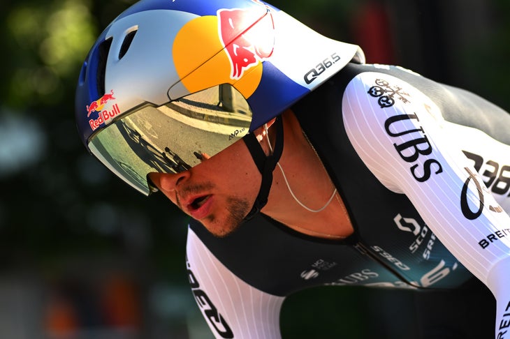 Tirana, Albanien - 10. Mai: Thomas Pidcock und Q36.5 Pro -Radfahren in Großbritannien im 108. Giro d'Italia 2025, Phase 2, Phase 2 A 13,7 km persönlicher Zeitfahren von Tirana bis Tirana / #uciwt / 1025 in Tirana, Tirana, Albania, Albania, Albania. (Foto von Tim de Waele/Getty Images)