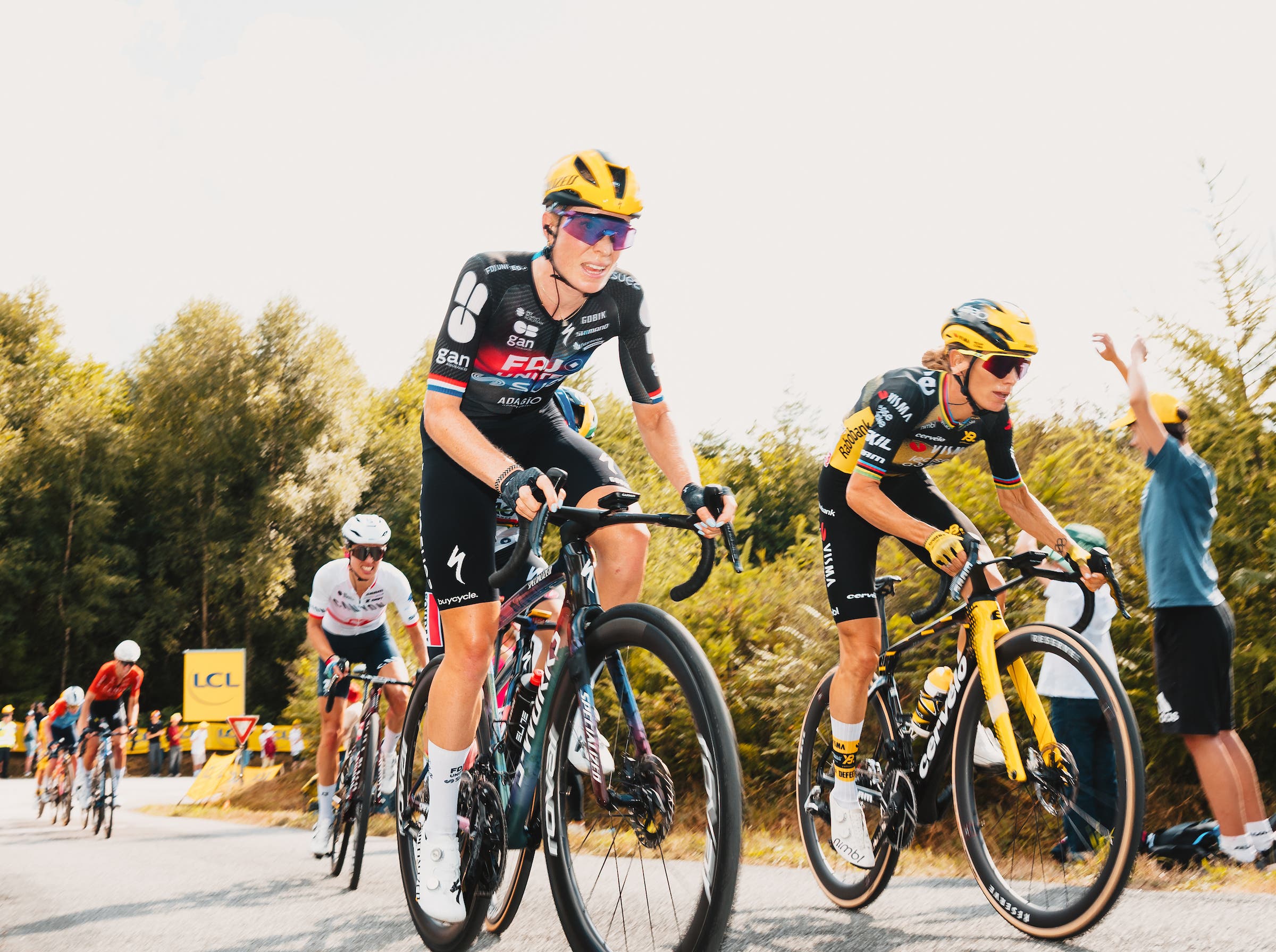 Demi Vollering (FDJ-Suez) and Pauline Ferrand-Prévot (Visma-Lease a Bike) are two of the big favorites in the Tour de France Femmes (Photo: Gruber Images)