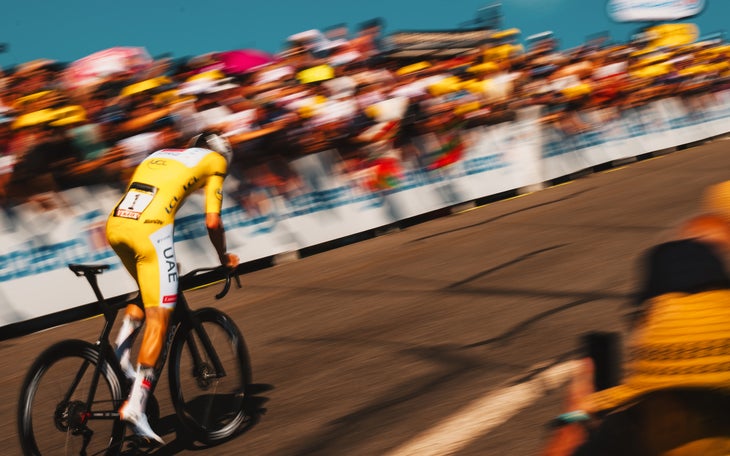 Tadej Pogačar tightened his grip on the yellow jersey by winning the stage 13 time trial to Peyragudes (Photo: Gruber Images)