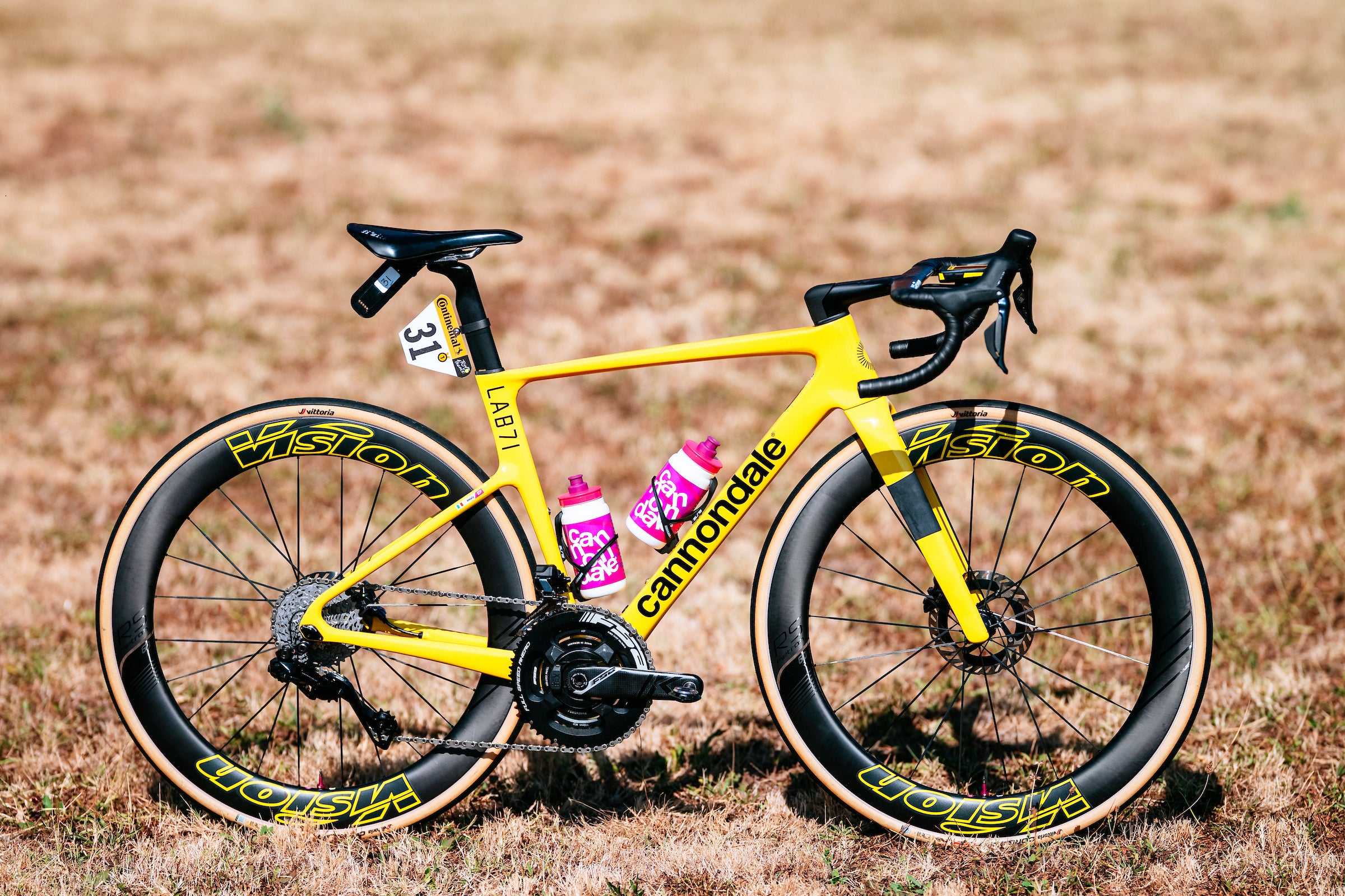 Ben Healy's yellow Cannondale celebrates his Tour de France lead