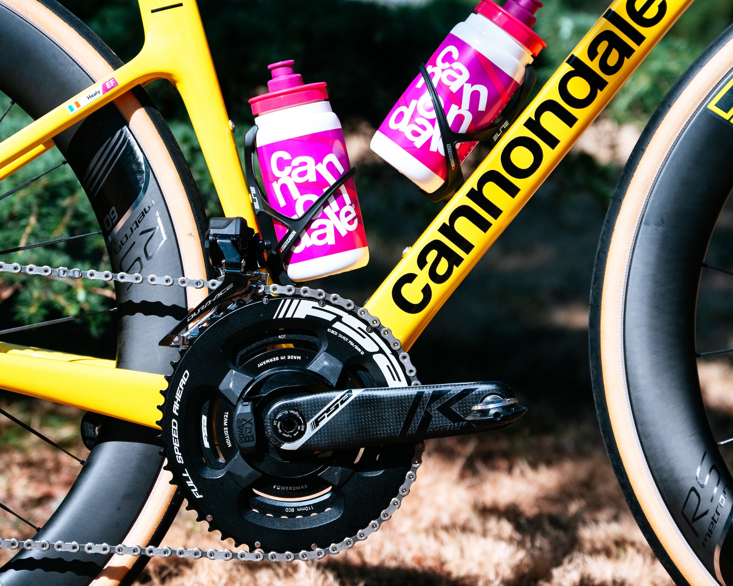 Ben Healy's yellow Cannondale celebrates his Tour de France lead