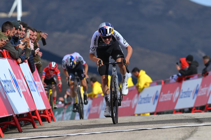 Thomas Pidcock of Great Britain and Team Q36.5 Pro Cycling crosses the finish line during the La Vuelta - 80th Tour of Spain 2025, Stage 17 a 143.2km stage from O Barco de Valdeorras to Alto de El Morredero 1755m / #UCIWT / on September 10, 2025 in Alto de El Morredero, Spain. (Photo by Tim de Waele/Getty Images)