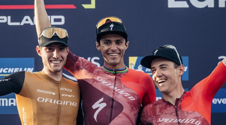 Christopher blevins celebrates his win.